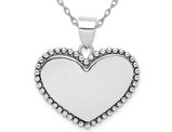 Sterling Silver Polished Heart Pendant Necklace with Chain