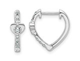 1/3 Carat (ctw VS2, D-E-F) Lab Grown Diamond Hoop Heart Earrings in 14K White Gold