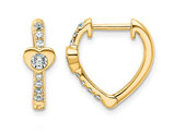 1/3 Carat (ctw VS2, D-E-F) Lab Grown Diamond Hoop Heart Earrings in 14K Yellow Gold