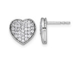 1/2 Carat (ctw) Diamond Heart Stud Earrings in 14K White Gold