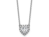 1.22 Carat (ctw SI1, G-H) Lab-Grown Diamond Heart Halo Pendant Necklace in 14K White Gold with Chain