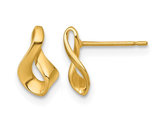 14K Yellow Gold Twist Post Earrings