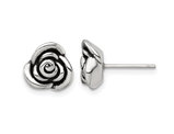 Sterling Silver Rose Flower Post Earrings