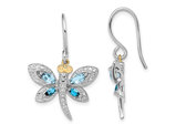 1.56 Carat (ctw) London Blue Topaz Dragonfly Earrings in sterling Silver