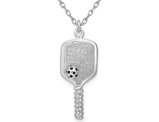 Sterling Silver Pickleball Paddle and Ball Charm Pendant with Chain