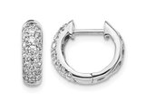 2/3 Carat (ctw) Diamond Hinged Hoop Earrings in 14K White Gold