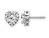 1.28 Carat (ctw VS2-SI1, G-H) Lab Grown Diamond Heart Earrings in 14K White Gold