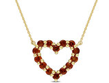 1.26 Carat (ctw) Garnet Heart Pendant Necklace in 10K Yellow Gold with Chain