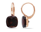 9.50 Carat (ctw) Garnet Dangle Leverback Earrings in 14K Rose Gold