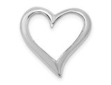 14K White Gold Polished Large Floating Heart Slide Pendant (NO Chain)