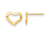 14K Yellow Gold Open Heart Post Earrings