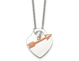 Sterling Silver Heart and Arrow Toggle Necklace with Chain