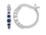 1/2 Carat (ctw) Lab Created Blue Sapphire Hoop Earrings in Sterling Silver