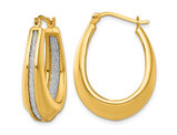 Yellow Plated Sterling Silver Glitter Infused Hoop Earrings