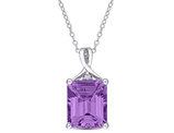 5.00 Carat (ctw) Amethyst and White Topaz Pendant Necklace in Sterling Silver with Chain