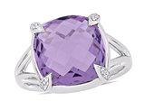 7.80 Carat (ctw) Amethyst & White Topaz Ring in Sterling Silver