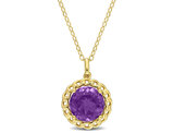 2.25 Carat (ctw) Africa Amethyst Swirl Pendant Necklace in Yellow Sterling Silver with Chain