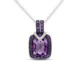 3.08 Carat (ctw) Amethyst  Pendant Necklace in Sterling Silver with Chain