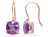 7.00 Carat (ctw) Amethyst Dangle Earrings in 10K Rose Gold