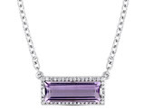 2.37 Carat (ctw) Amethyst and White Sapphire Bar Necklace in Sterling Silver with Chain