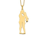 Gold Plated Sterling Silver Valentine Lovers Charm Necklace Pendant with Chain