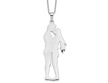 Sterling Silver Valentine Lovers Charm Necklace Pendant with Chain