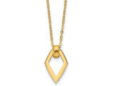 14K Yellow Gold Polished Diamond Shape Pendant Necklace with Chain (16 Inches)