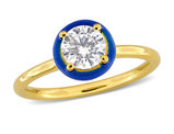 7/10 Carat (ctw) Lab-Created Solitaire Moissanite Engagement Ring in Yellow Sterling Silver