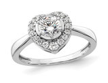 2/3 Carat (ctw VS2, D-E-F) Lab-Grown Diamond Heart Promise Ring 14K White Gold