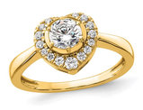 2/3 Carat (ctw VS2, D-E-F) Lab-Grown Diamond Heart Promise Ring 14K Yellow Gold