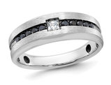 Men's 14K White Gold 1/2 Carat (ctw) Lab-Grown Black and White Diamond Ring (SIZE 10)