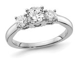 3/4 Carat (ctw VS2, D-E-F) Lab-Grown Diamond Three Stone Ring in 14K White Gold