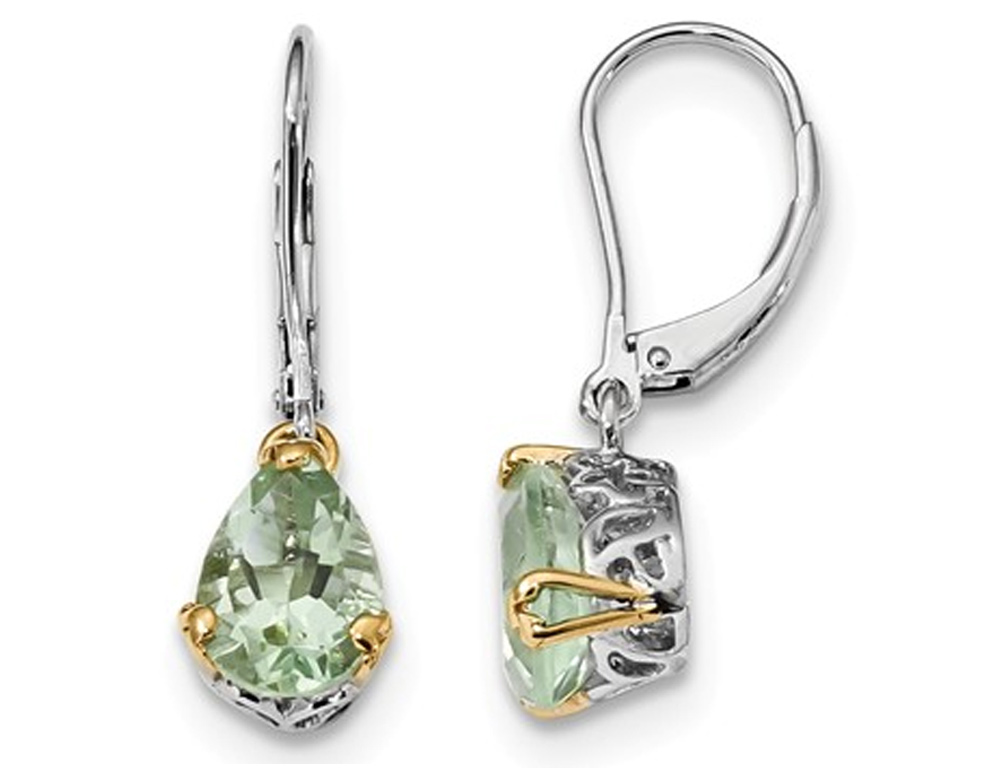 green amethyst earrings sterling silver