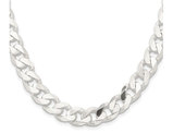 Curb Chain Necklace in Sterling Silver 18 Inches (11.0mm)